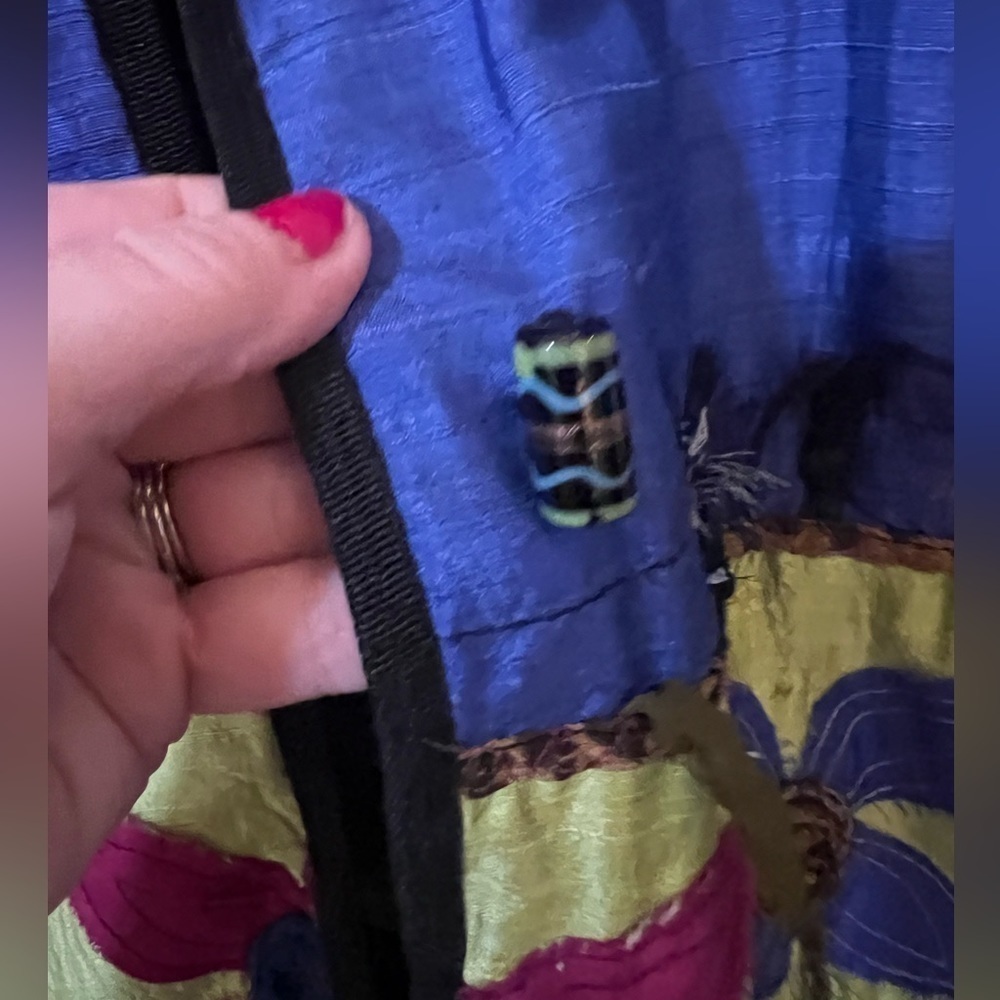 Allure Vintage Boho silk art deco 90’s multi colored toggle closure jacket 2X - Picture 5 of 8